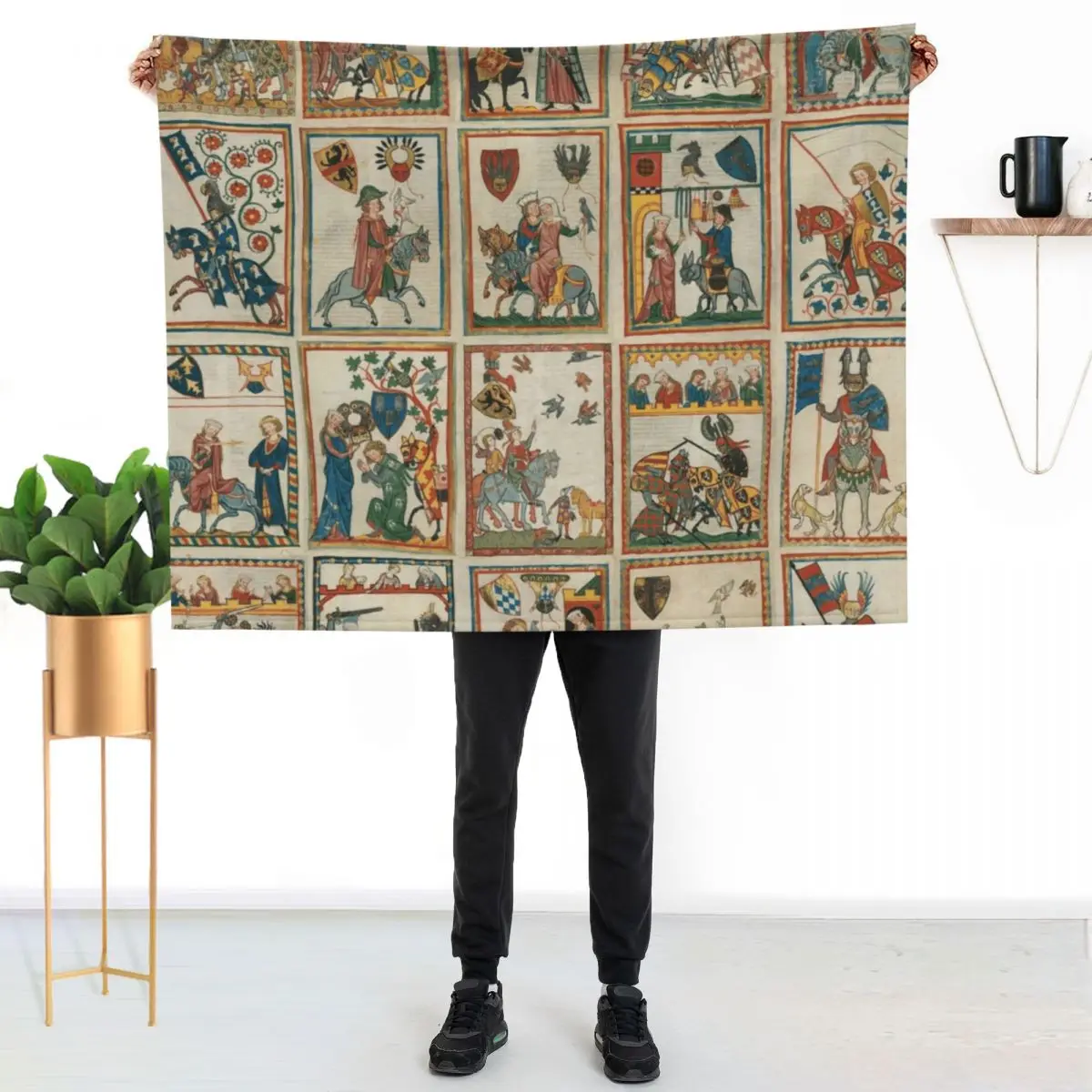 Codex Manesse Throw Blanket Soft Beds Plaid Flannel For Baby Luxury St For Decorative Sofa Blankets