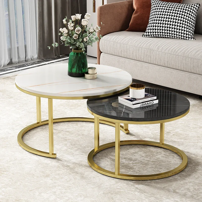 Side Modern Coffee Table Living Room Makeup Round Nordic Marble Coffee Table Tea Center Mesa Plegable Outdoor Furniture Z1