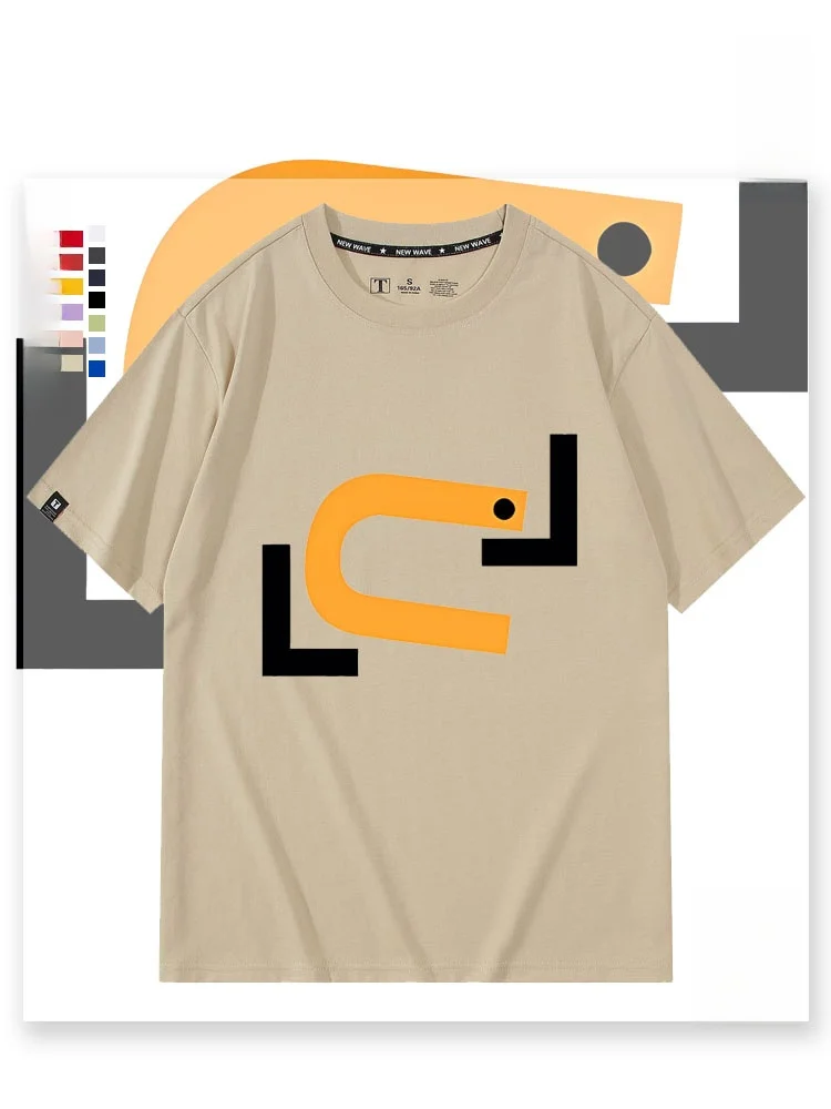 

Abstract Cartoon Emotion Pa ort Sve T-irt Pure Cotton Summer Couple's Clothing Trendy Men's Faion Casual round Ne