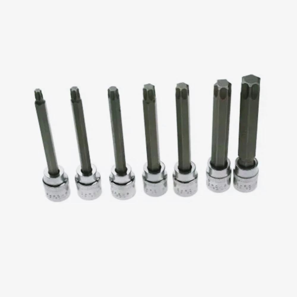 7 Uds. Venta caliente/Extensor de broca estrella Torx extra largo con encaje de 3/8" para destornilladores T25 T30 T40 T45 T50 T55 T60