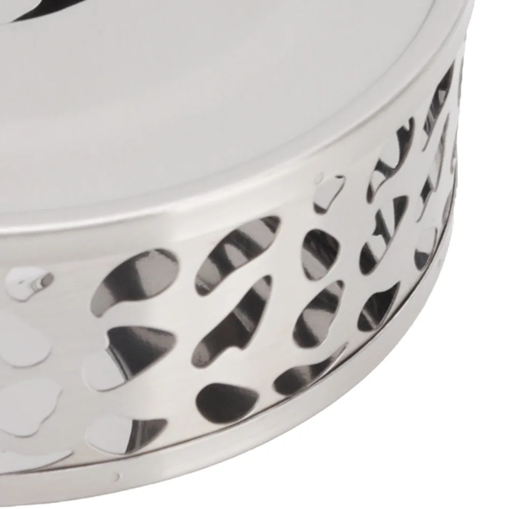 Picture 5: Stainless Steel Teapot Heater Ventilation Hole Hollow Design Tea Warmer Silver Brushed Finish Teapot Warmer Coffee Heating