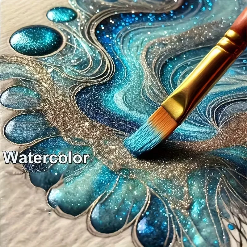 Intense Sparkle 60Color Pearlescent Watercolor Paint Set -Professional Coverage, Light Fastness - Glitter Solid Pigments for Art
