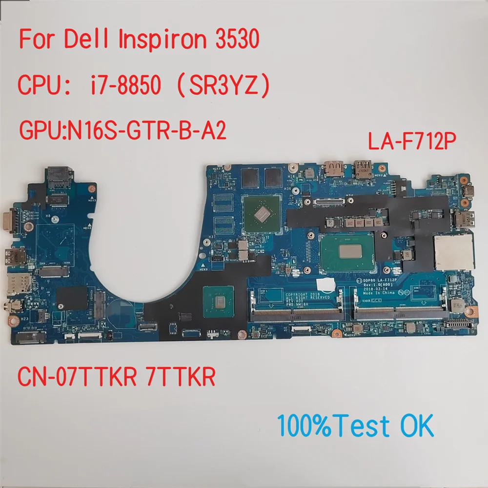 LA-F712P For Dell Latitude 3530 Laptop Motherboard With CPU i5 i7 CN-0M1HK2 M1HK2 4XMP4 04XMP4 100% Test OK