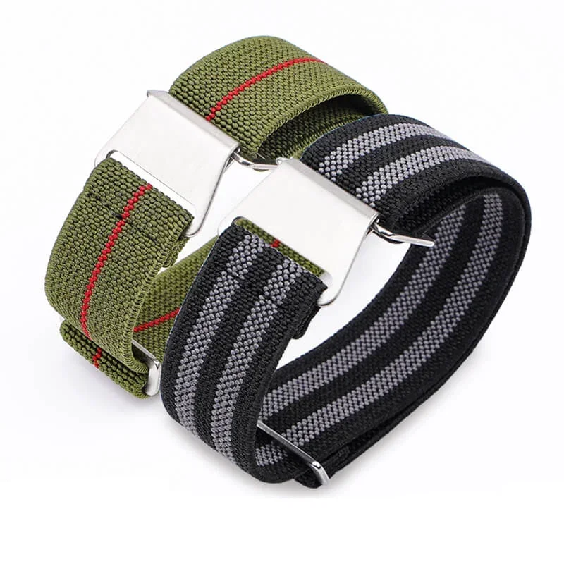 For Tudor Parachute Elastic Nylon Woven High Density Knitting Watchbands Men\'s Black White 18/20/22/24mm Replace Watch Strap