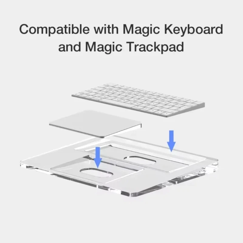 New Wrist Rest For Mac Magic Trackpad 2 3 Keyboard Base Touch ID Numeric Acrylic Stand Station Transparent Crystal Pad Bracket
