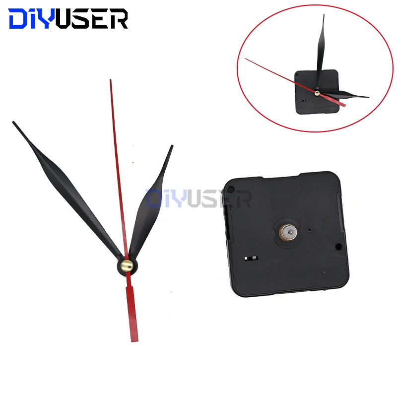 DIYUSER HQ3268 Professional And Practical Quartz Wall Clock Movement Mechanism DIY Repair Tool Parts Kit with Red Hands