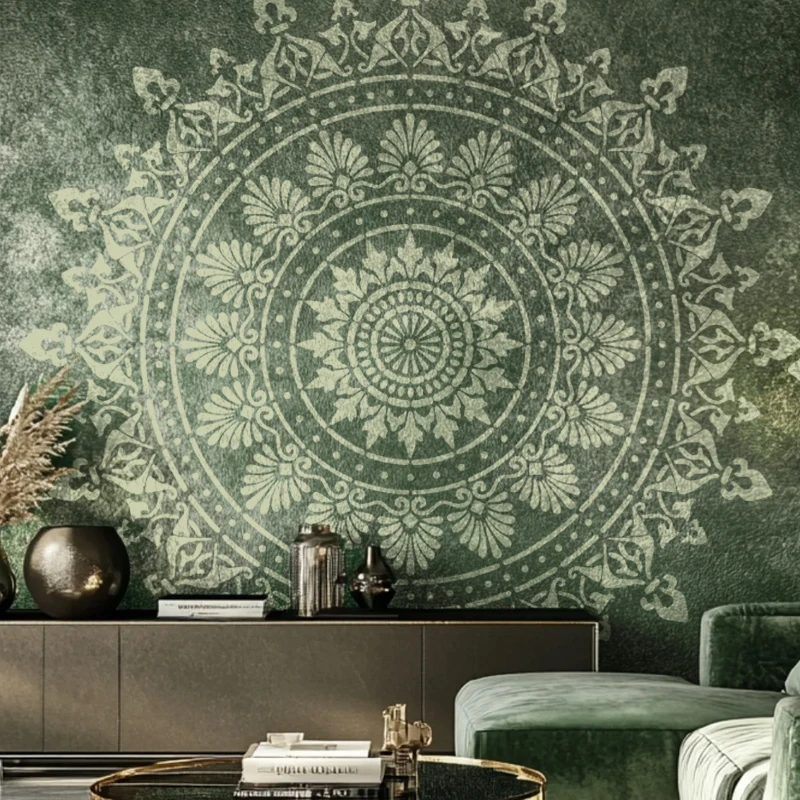 Mandala, große Malschablone, Durchmesser 150–230 cm, wiederverwendbare Kunststoffschablone, DIY, Kunst und Handwerk, Wand, Boden, Holz, Stoff, Möbel