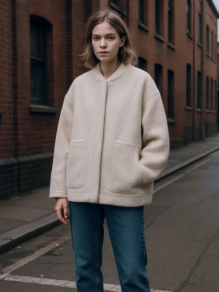 HH femmes élégant solide manteau bouton à manches longues poche Bomber veste automne femme mode haute rue hauts d'extérieur