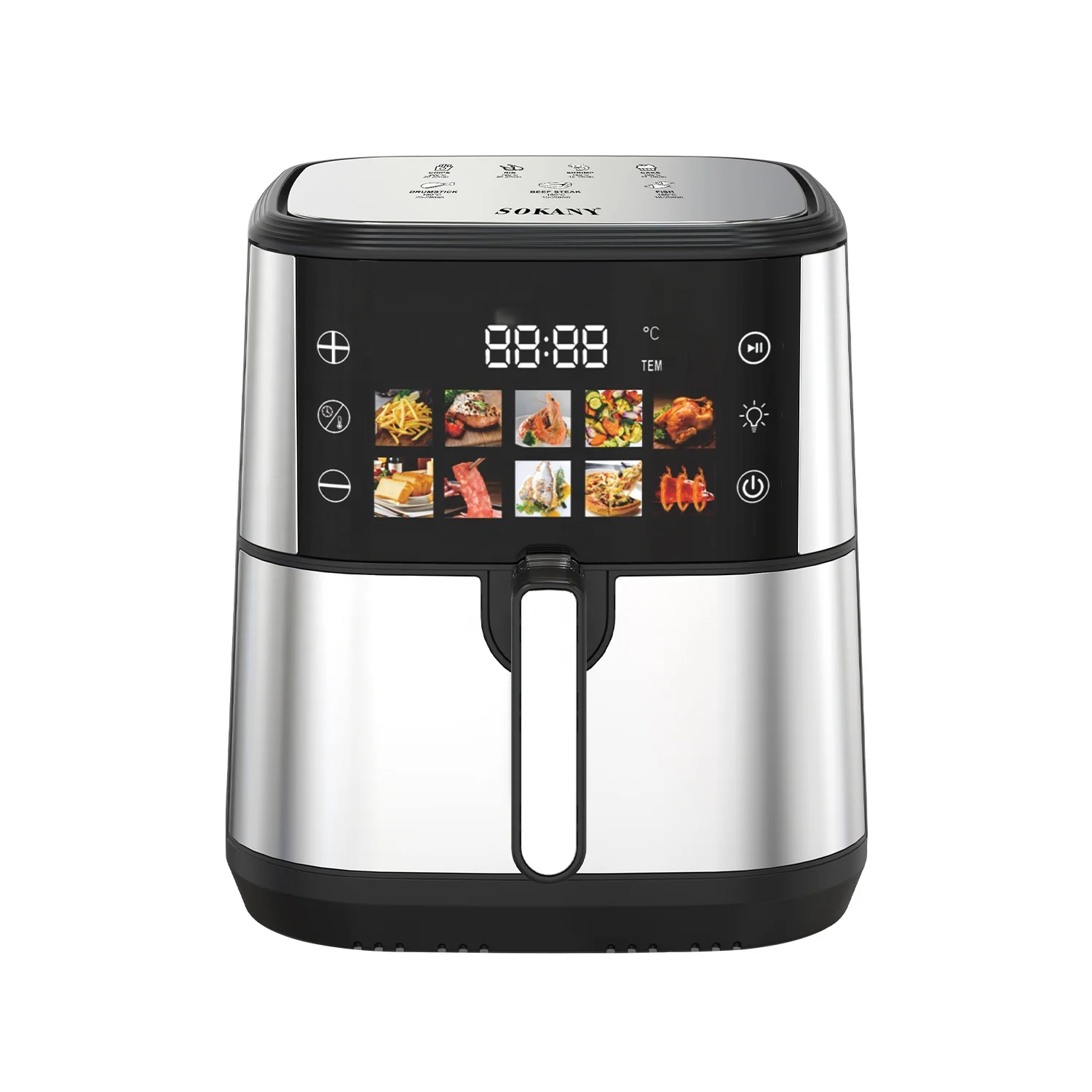 소카니 2구 스테인리스 스틸 디지털 에어프라이어 12L 가정용 전기 딥 프라이어 무오일 스마트 에어프라이어 그릴 12리터