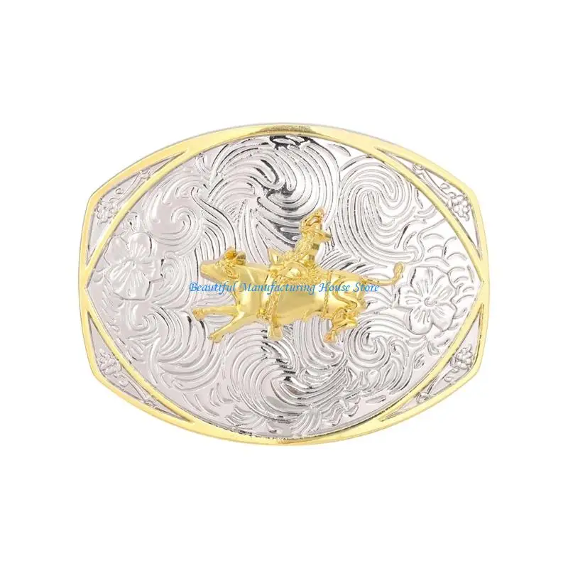 E56A Stylish Arabesque Engraved Belt Buckle for Men and Women Corrosions Resistant Alloys for Various Occasion