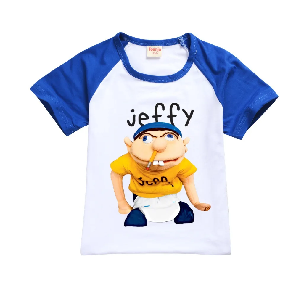 

2023 Summer Children Anime Puppet JEFFY Youth T Shirt Kids Short Sleeve T-Shirt Baby Boys Cartoon Shorts Girls Casual Clothing