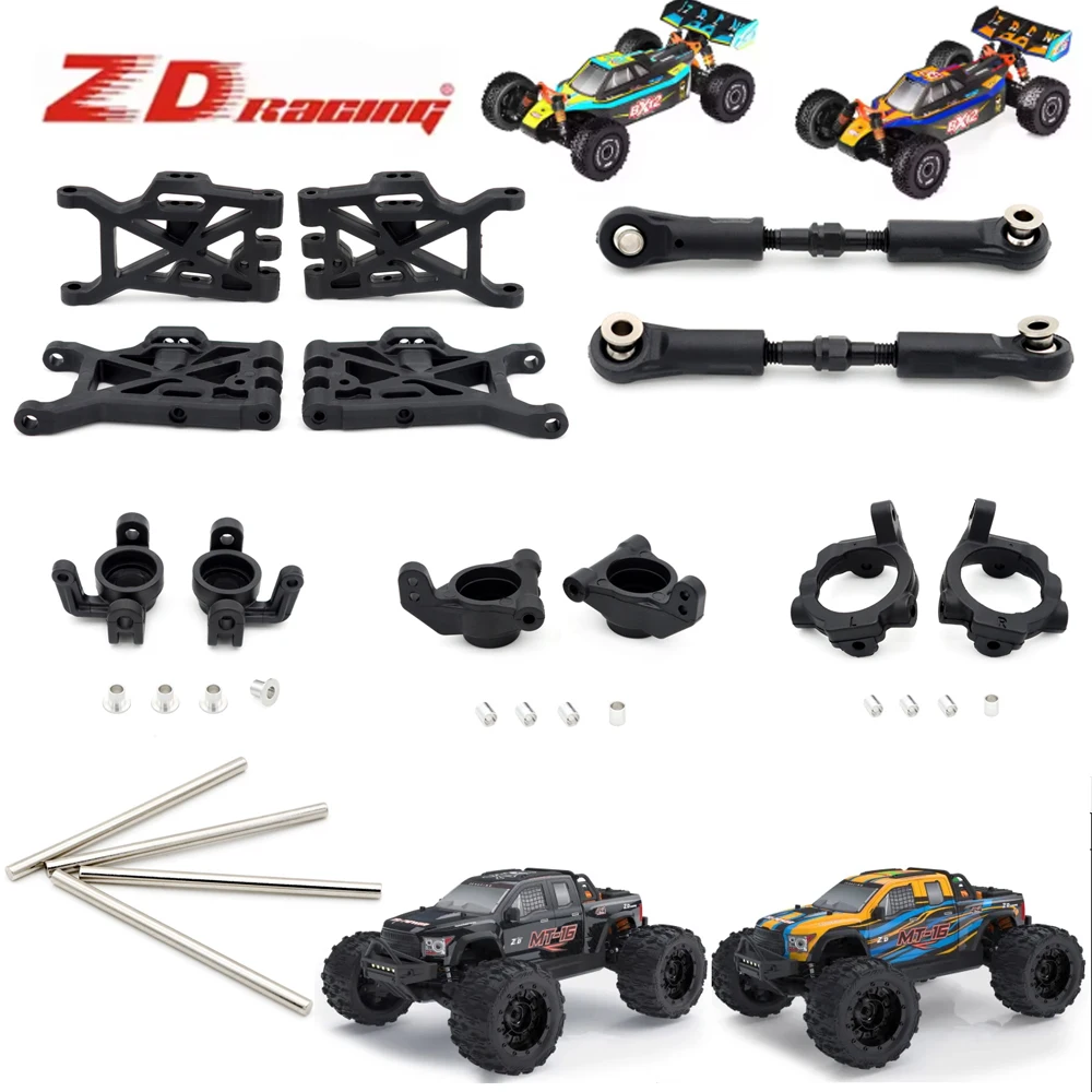 ZD Racing Braço de suspensão inferior Braço oscilante Haste de direção ajustável para MT16 1/16 BX12 1/12 RC Car Acessórios originais