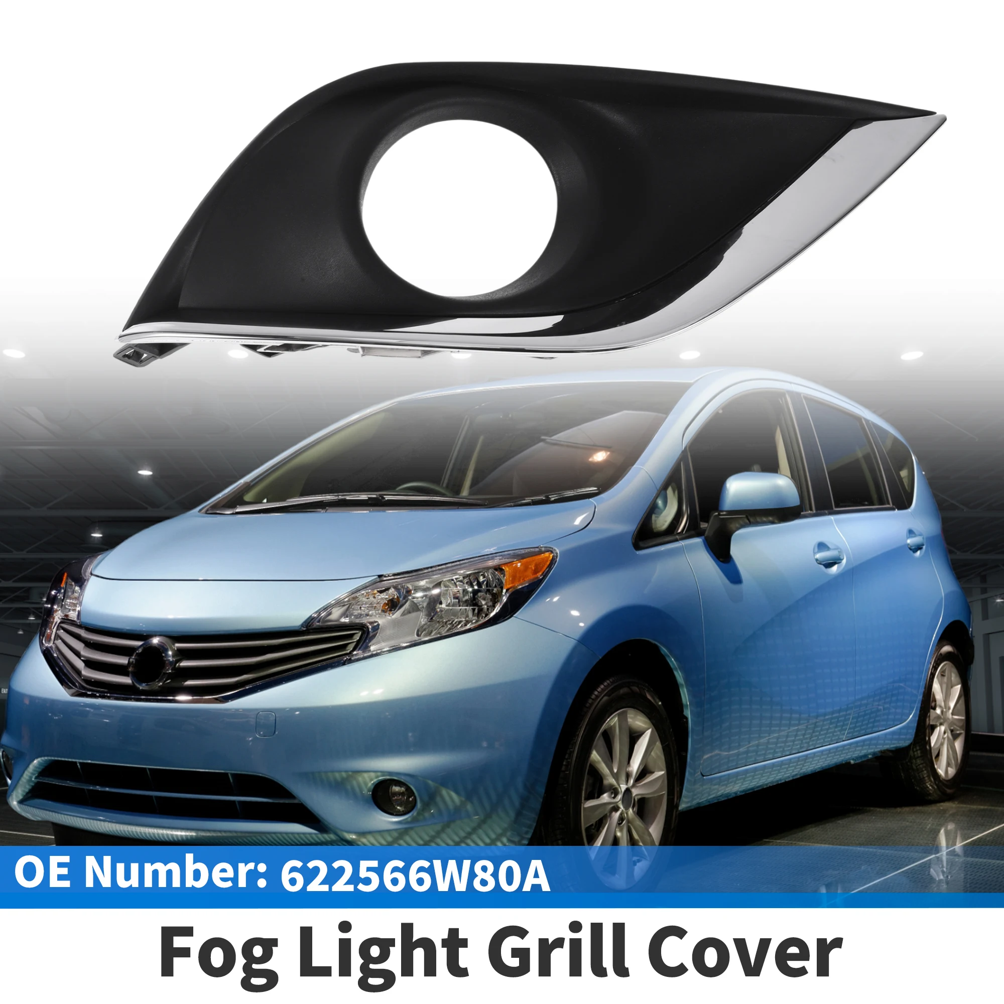 

UXCELL Решетка передней правой противотуманной фары No622566W80A для Nissan Versa 2015-2018