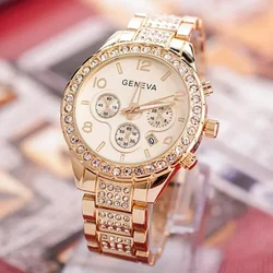 Luxury Crystal Women Watches Women Gold Watches Ladies Watch Geneva Relogio Feminino Horloge Reloj Mujer Часы Женские Rhinestone