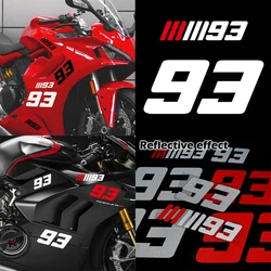 Nr. 93 Motorfiets Accessoires Zelfklevende Vinyl Stickers Motocross Moto Reflecterende Helm Decals voor KTM Z900 Honda CB650R PCX