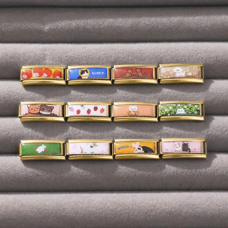 جديد جميل الحيوانات الأليفة القطط والكلاب وصلات سحرية إيطالية تناسب 9 مللي متر سوار الفولاذ المقاوم للصدأ النساء الرجال DIY بها بنفسك صنع المجوهرات