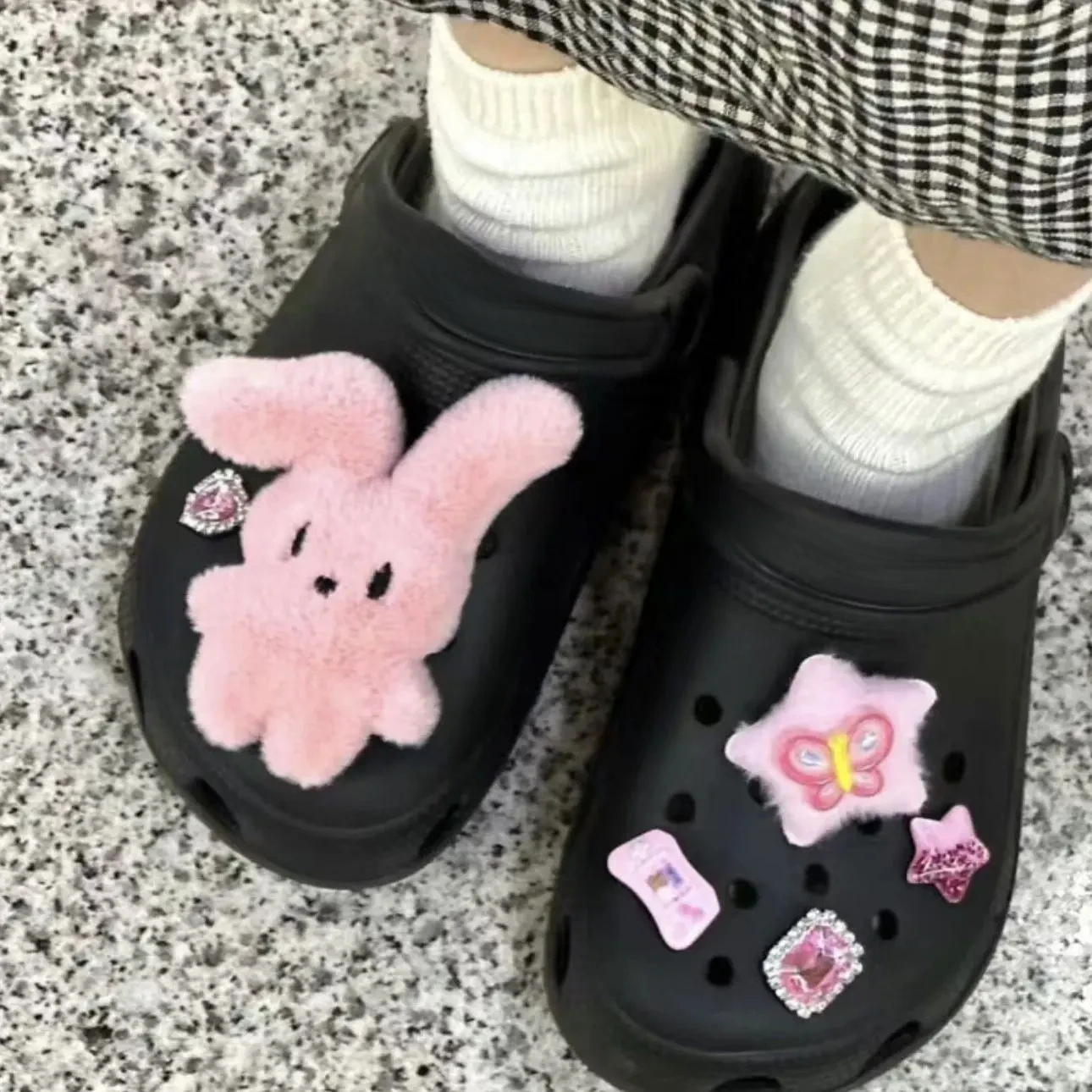 

New Charms for Crocs Sweetheart Rabbit Plush Star Series Ins Popular Decoration Lovely Accessories Cute Kids Boys Girls Gifts