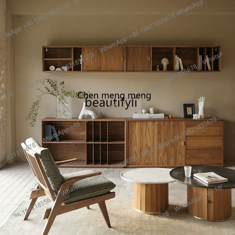 

zq1Home floor cabinet Solid wood low cabinet Storage living room Dining room Home against the wall