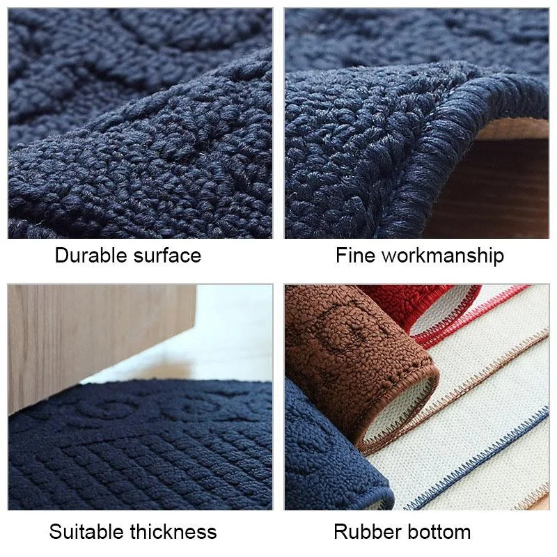 Paillasson demi-rond en caoutchouc pour porte d'entrée de maison, intérieur, antidérapant, pour couloir d'entrée, salle de bain, tapis de sol durables