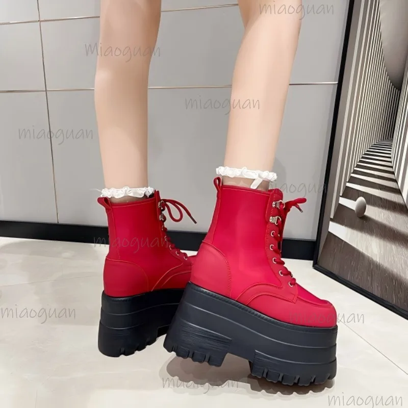 Super High Platform Ankle Boots for Women Punk Thick Bottom Shoes Height Increasing Women's Boots Autumn Botines Bottes Femmes - view 5