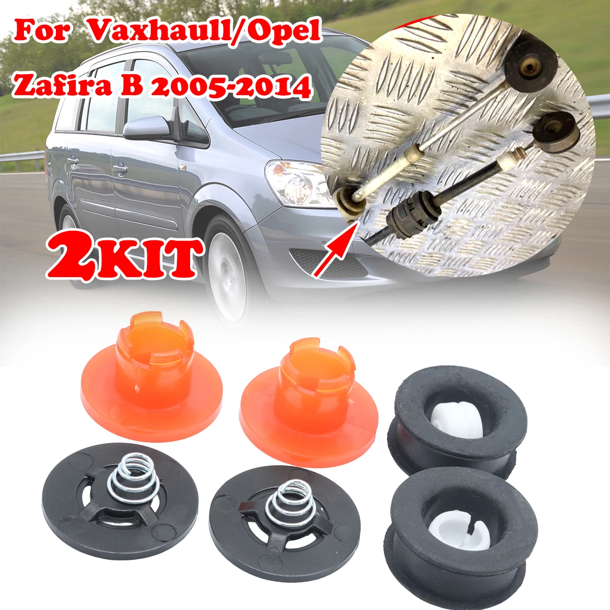 

2set Gear Shift Cable Linkage End Rod Bushing Adapter Gromme Manual Transmission For Vaxhaull/Opel Zafira B 2005-2014 Claw-Fit