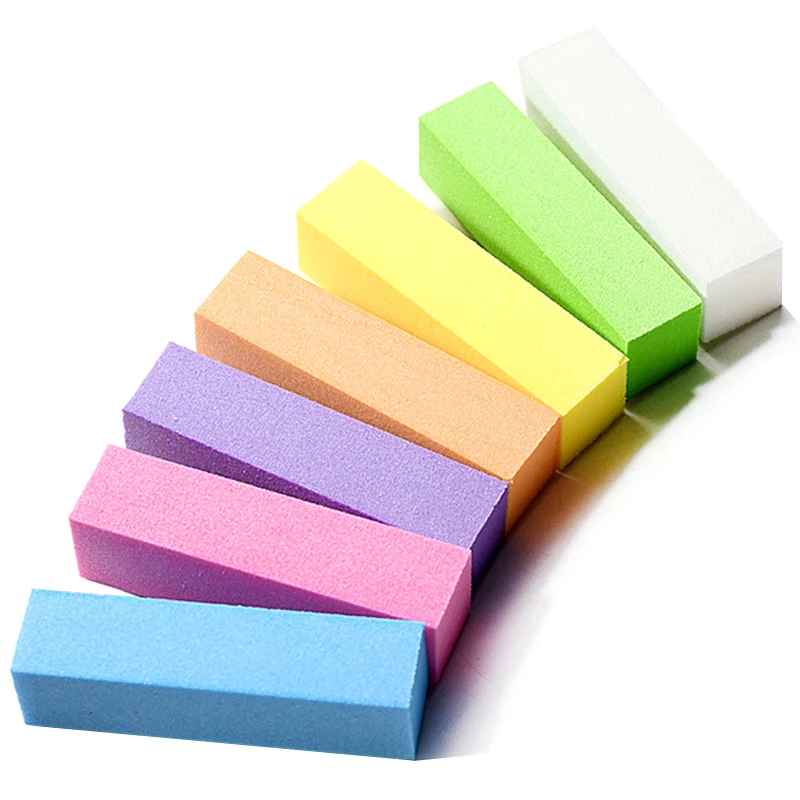 10pcs Nail File Colored Frosted Block Wear Resist Sandpaper Nail Files Pedicure Manicure Polishing Tools