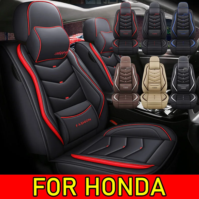 

FOR HONDA Car seat cover Deluxe headrest waist artificial leather waterproof wear-resistant full wrap 5 seat cover