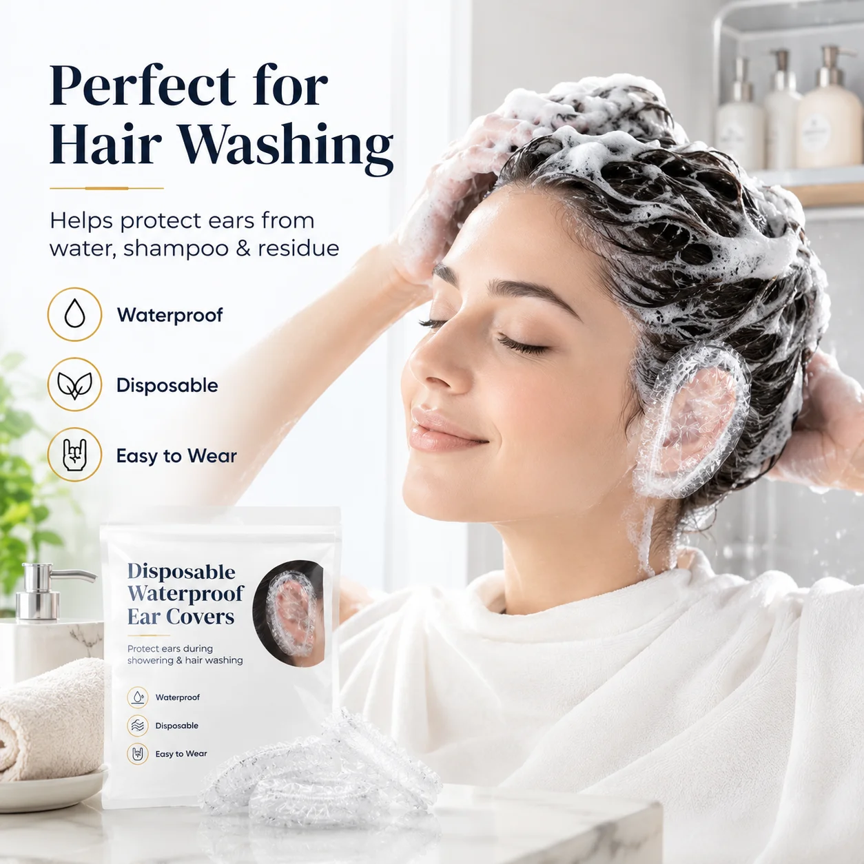 50/100 Pcs Disposable Transparent Plastic Waterproof Hair Dye Ear Covers - Hygienic Single-Use Ear Protectors for Hairdressers,