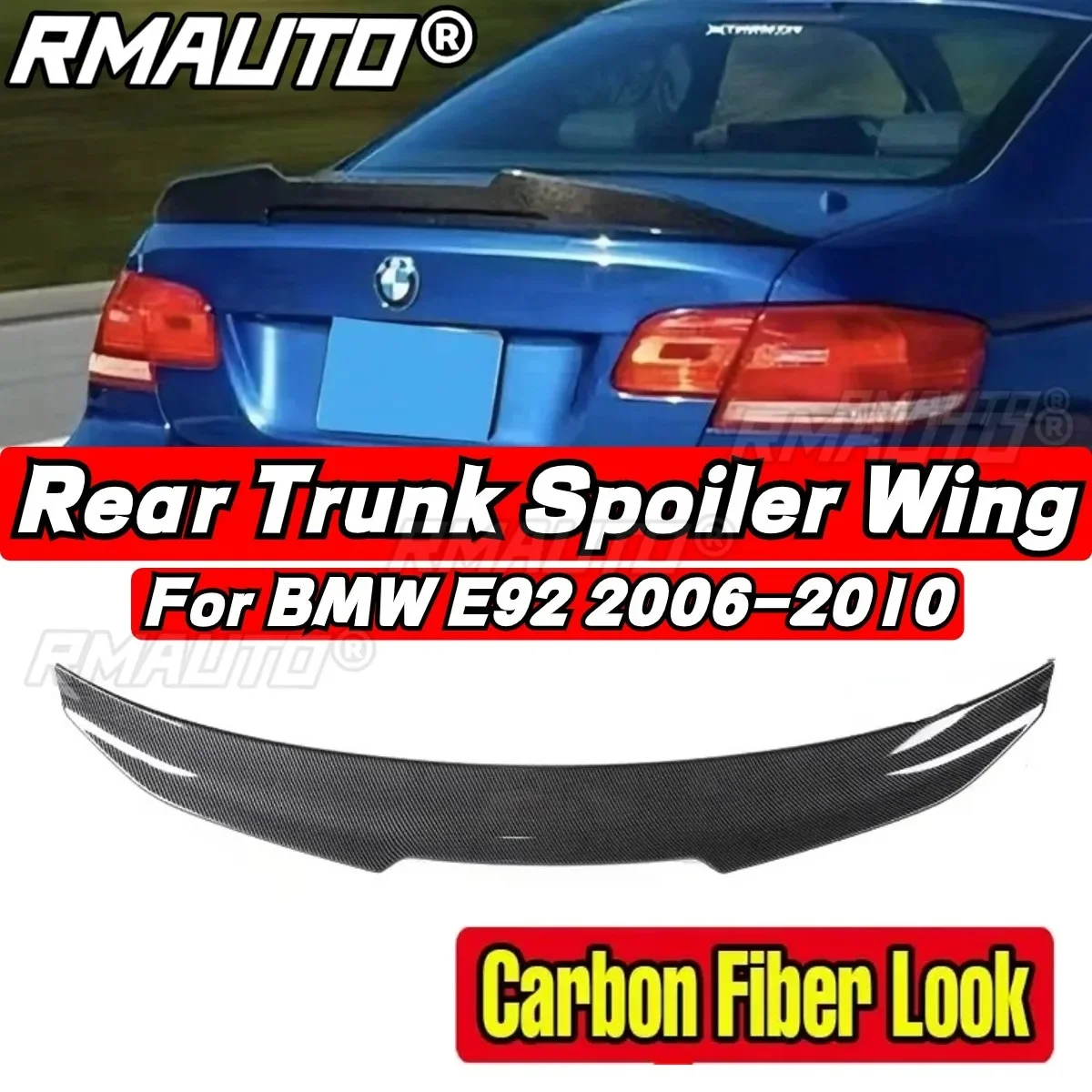 For BMW E92 M3 330i 330d 335i 328i 2006-2010 Rear Spoiler Wing Body Kit PSM Style Car Rear Trunk Spoiler Car Accessories