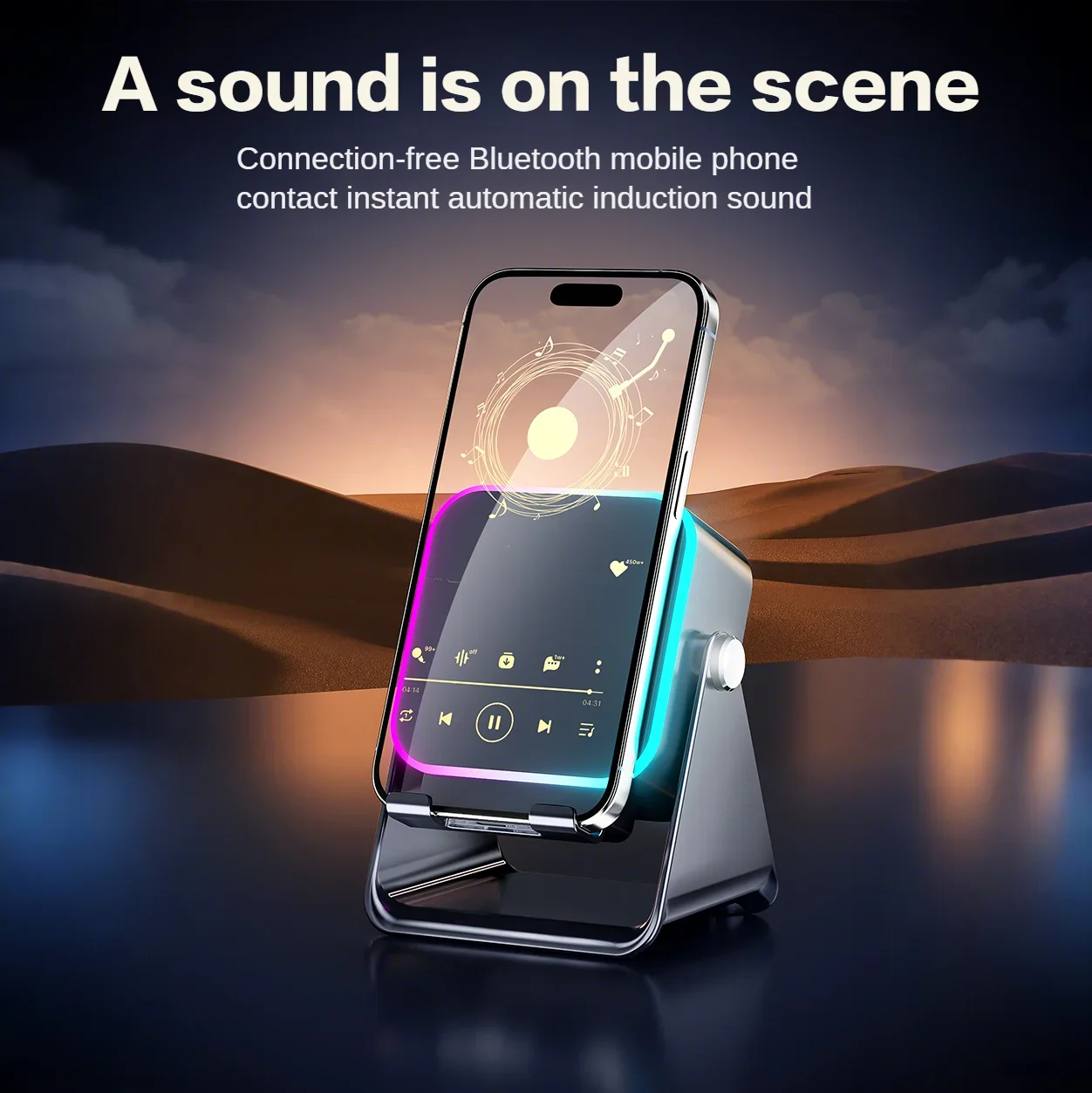 

Sooyn Choice Portable Bluetooth Inductive Speaker Audio Holder Black/White with 5-Hour Usage Time ZJ-027 LZ-A15