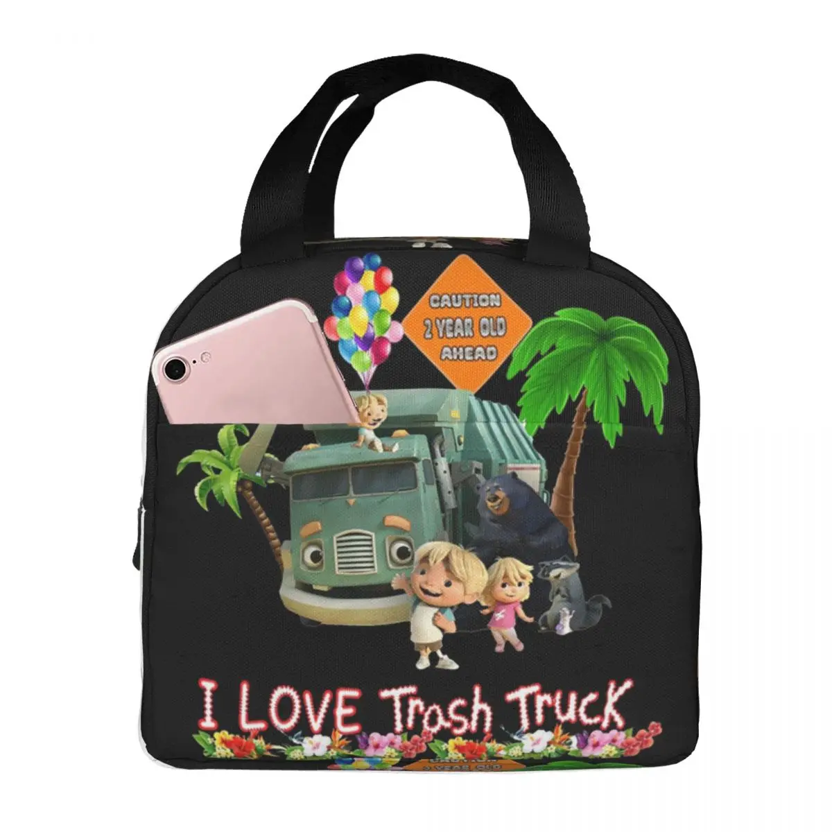 

Trash Truck, Garbage Truck Kids Lunch Bags Bento Box Lunch Tote Resuable Picnic Bag Cooler Thermal Bag for Woman Children Travel