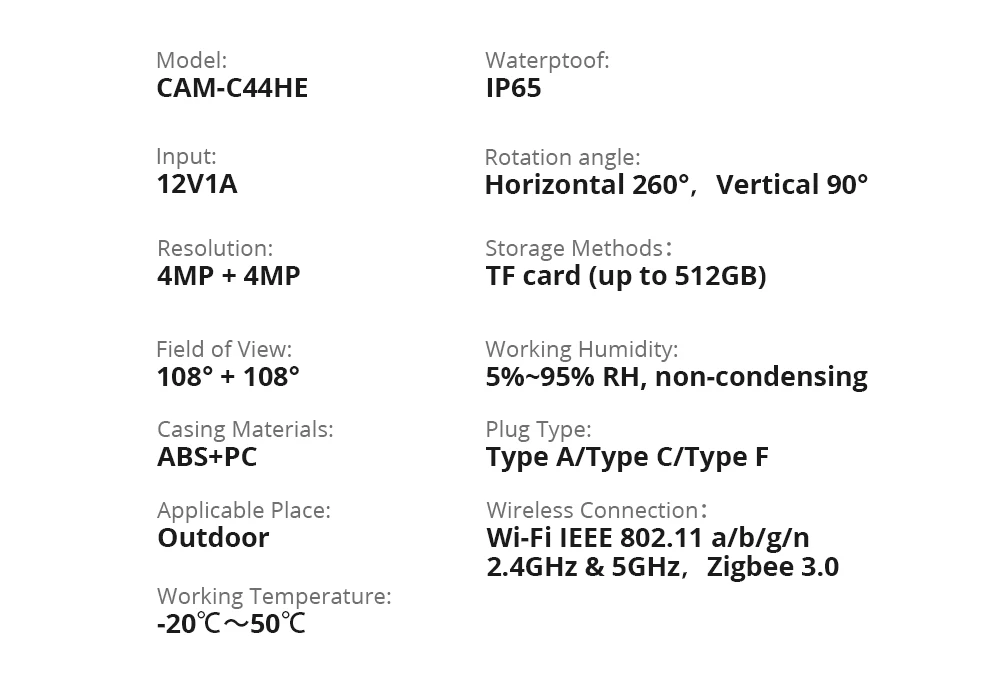 SONOFF CAM Outdoor DUO Dual-Linsen-Smart-Sicherheitskamera für den Außenbereich, Hub CAM-C44HE, Zigbee 3.0 Smart Hub, Zentrale für Bewässerung/Sicherheit – Detail 17