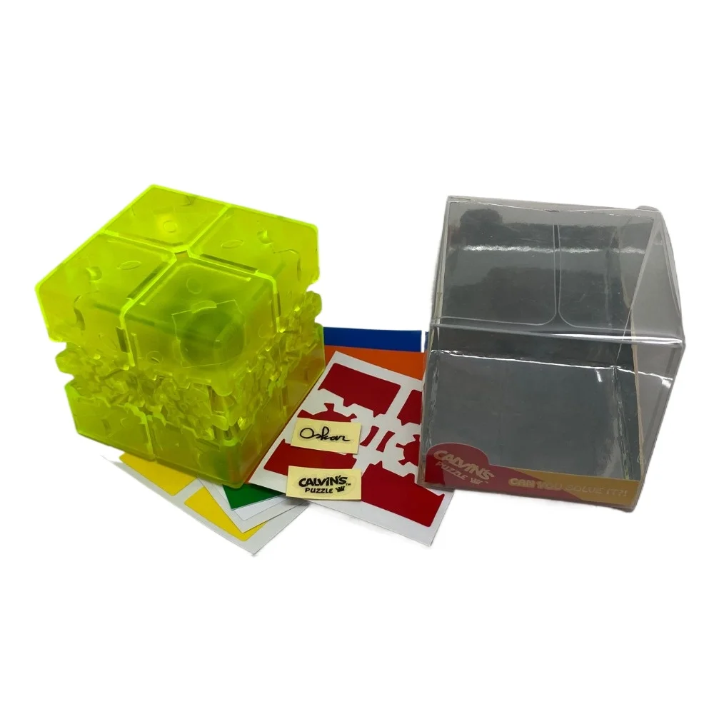 Calvin's Puzzle Gear 2x2x2ลูกบาศก์ลูกบาศก์มหัศจรรย์ Bram & Oskar Gear 2x2ลูกบาศก์สีดำตัว (สติกเกอร์6สี) น้ำแข็งสีเขียวพลัส