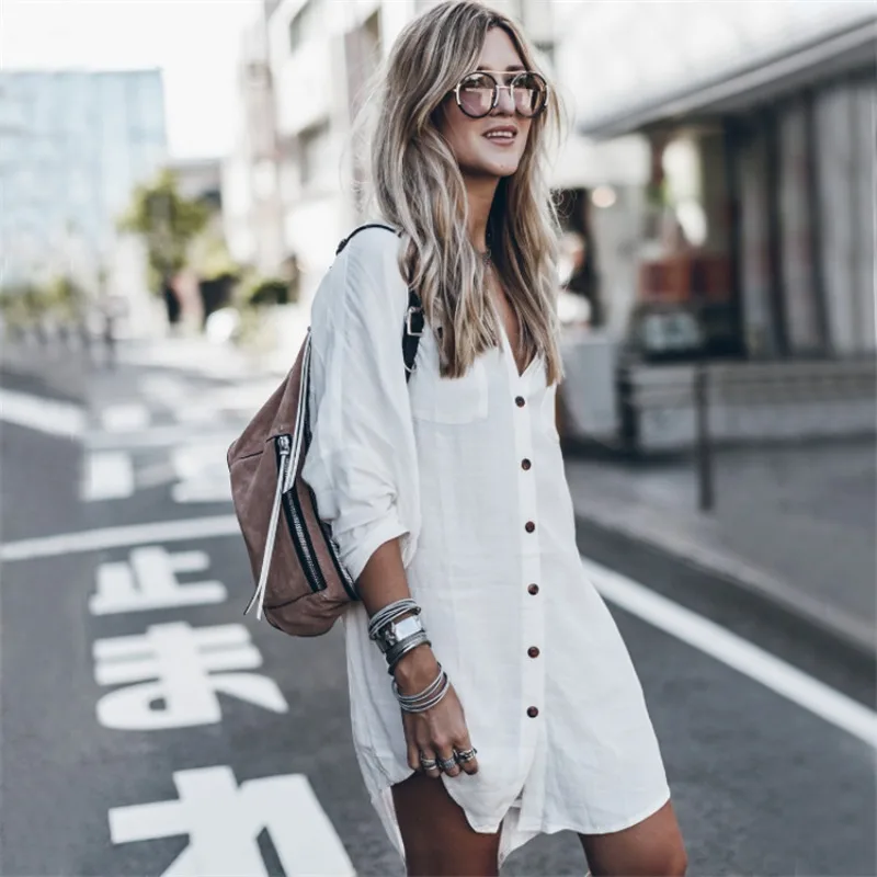 

2023 Sexy Bikini Cover-ups Casual V-neck Above Knee Summer Beach Dress Tunic Women Plus Size Beach Wear Swim Suit Cover Up