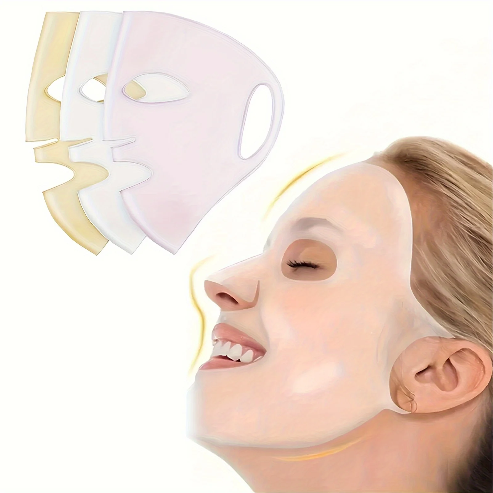 Nouveau Masque Facial 3D en Silicone 2026 - 1 Pièce, Réutilisable, Anti-Évaporation d'Eau, Outil de Soin de la Peau pour Femmes