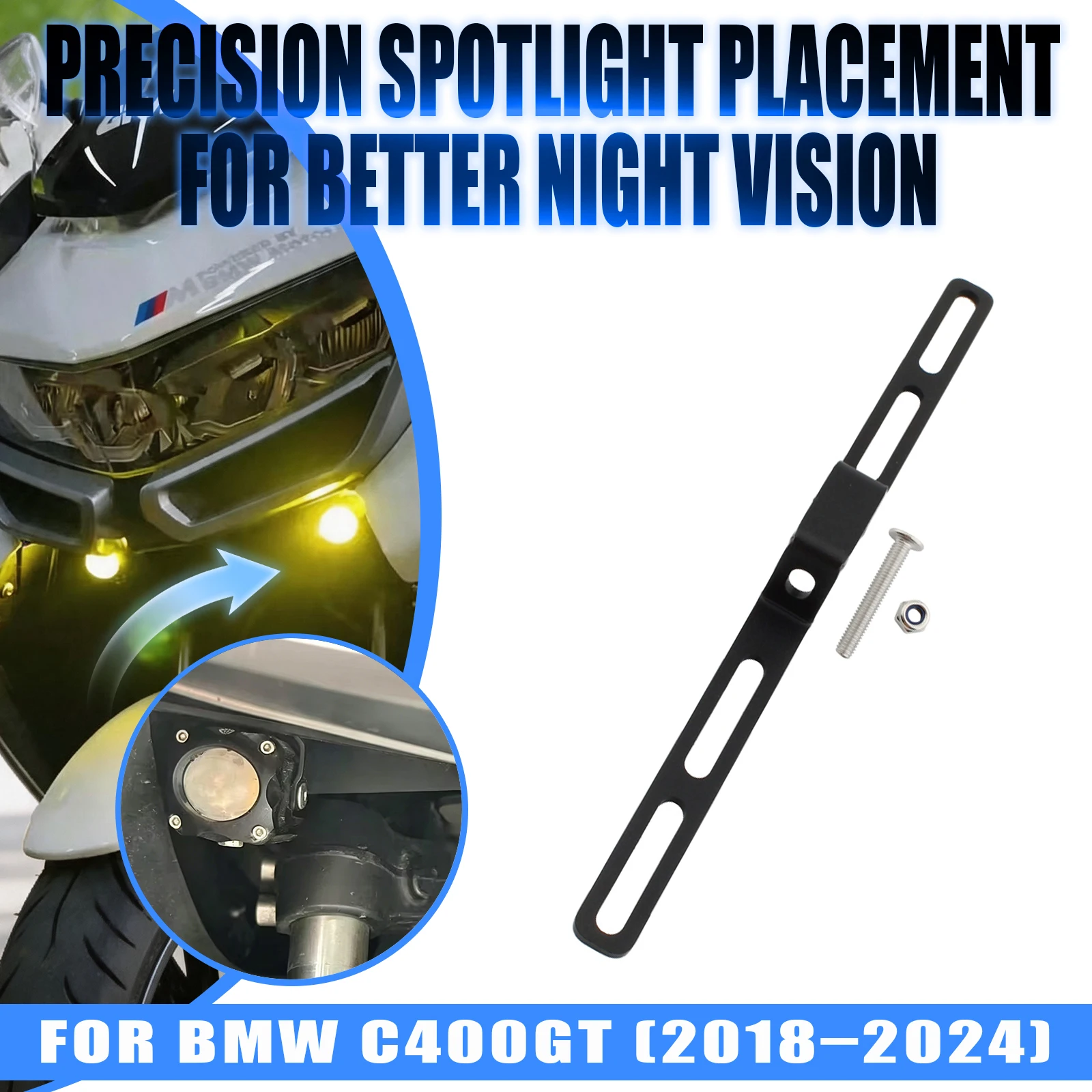 Motorcycle Hidden Spotlight Fog Lamp Bracket Auxiliary Light Holder Support For C400GT C400 GT 2018 2019 2020 2021 2022-2024