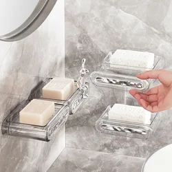 Glacier Pattern Wall-mounted Soap Dish, Light Luxury Style Wall-mounted Punch-free Double-layer Drain Soap Dish Cross-border