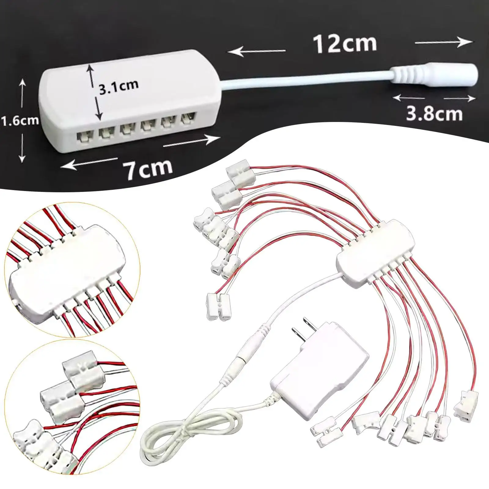 3V 2A Power Supply with 12 Ports US Plug for Hobby Train Miniature Garden Street Light Decorations view 3