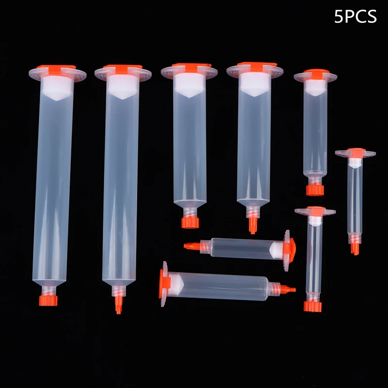 Transparent PP Tube Flux Container USA Type Dispensing Needle Tips Plastic Syringe Barrel 3CC 5CC 10CC 30CC 55CC Sub-Packing