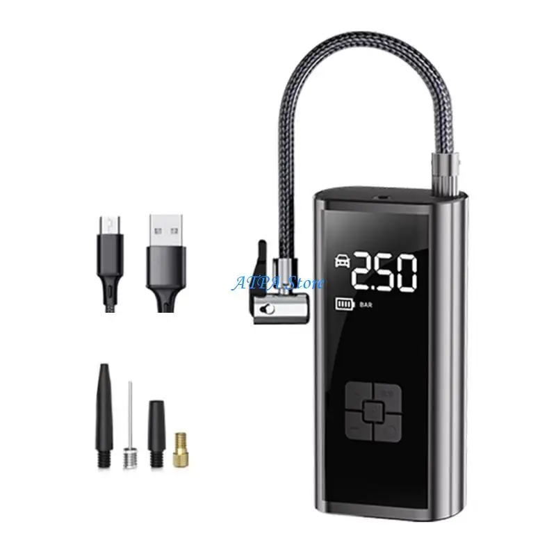 U13C ضاغط هواء يعمل بالبطارية ومنفاخ إطارات رقمي كهربائي #4