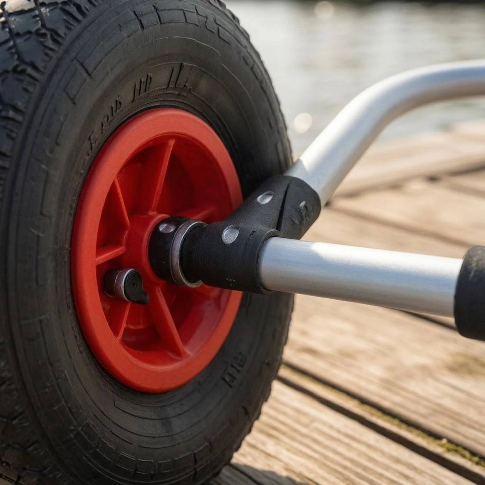 U-shaped Boat Cart with Pneumatic Wheels Aluminum Kayak Trolley Transport Gear for Water Sports Storage and Launch - view 3