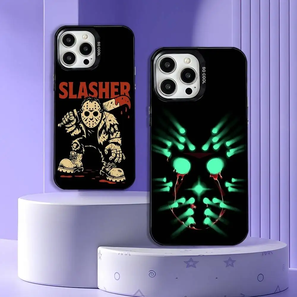 

Film Horror J-Jason Voorhees Phone Case For iPhone 17,16,15,14,13,12,11,Pro,Max,Plus,E,Air,Mini Black Tpu Cover