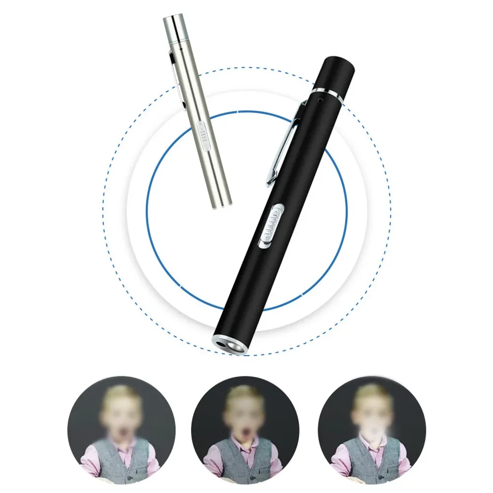 Handy Pen Light USB Rechargeable Pen Clip Light Mini Nursing Flashlight LED Torch Lamps Button Switch Daily Lighting