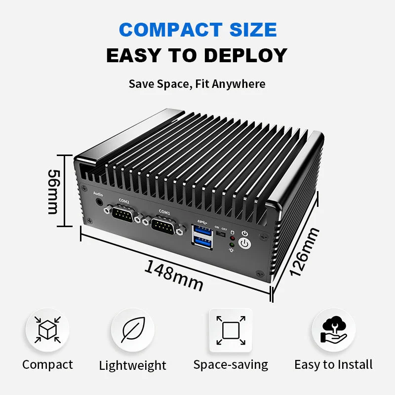 Fanless Industrial IoT Mini PC Intel Core i5 8250U i7 4500U 2xGigabit LAN 2xCOM Industrial Firewall Computer Windows Home Server