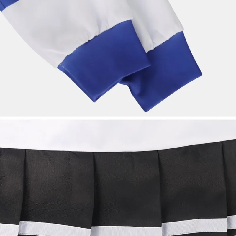 AHUND DLINE Last Defense Academy Amemiya Taibi Striped Everyday Outfit Cosplay Costume Full Set Uniform Halloween Carnival Party