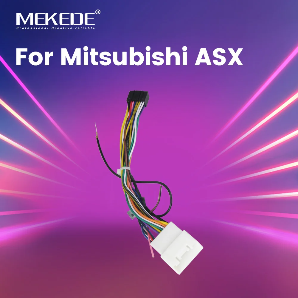 MEKEDE Android Car Radio Wiring Harness Cable Adapter 16pin For Mitsubishi Lancer 2007+ Outlander Pajero ASX