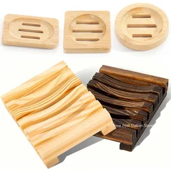 Soap Box Natural Bamboo Dishes Bath Soap Holder Bamboo Case Tray Wooden Prevent Mildew Drain Box Bathroom Washroom Tools