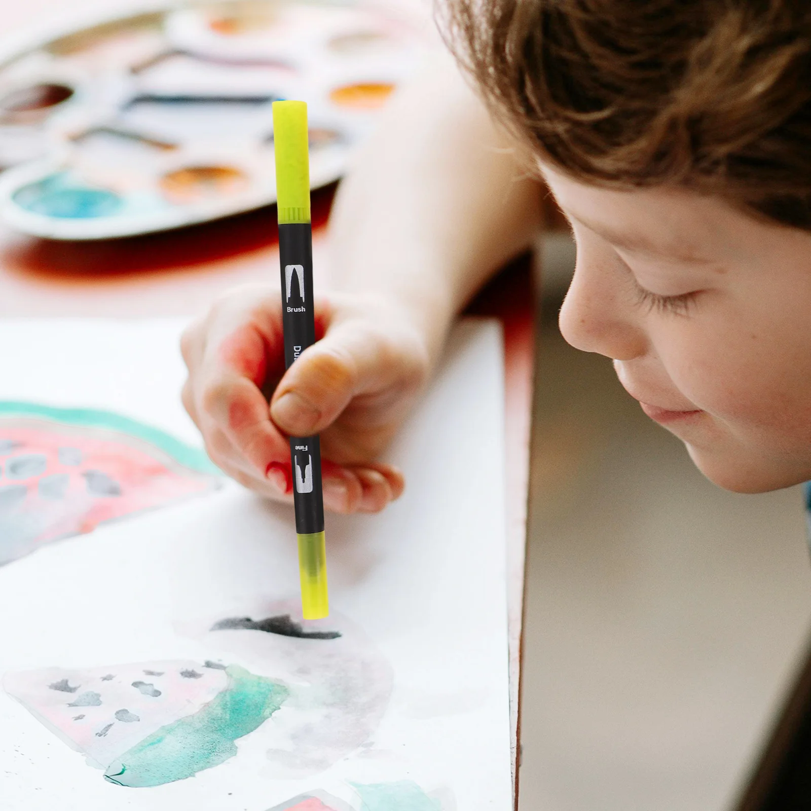 24-teiliges Aquarell-Stift-Set mit zwei Spitzen, Pinselmarker mit feiner Spitze zum Zeichnen, Journaling, Kalligraphie, Malen, Kunstbedarf