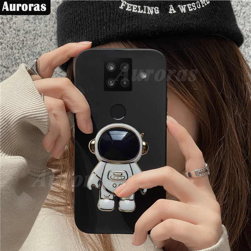 Auroras For Sharp Aquos Sense4 Plus Case With Astronaut Bracket Silicone Shockproof Shell For Aquos Sense 4 Plus Cover Fundas