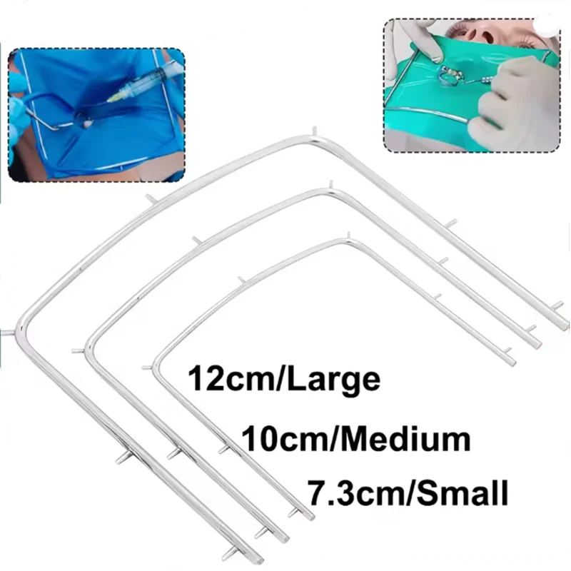 3pcs/set L/M/S Dental Endodontic Rubber Dam Frames U-Shape Face Bow Sheet Holder Plastic/Stainless Steel Bracket Dentistry Tools
